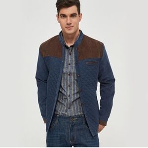 Men's Casual Jacket with Patchwork